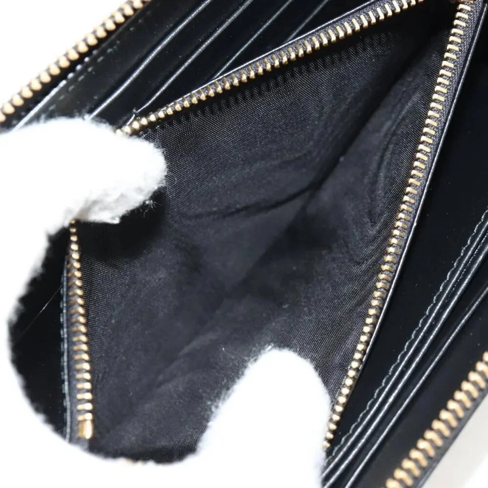 PRADA Long Wallet Leather Nylon Black Gold 1ML506 Auth am10026V - Picture 10 of 16